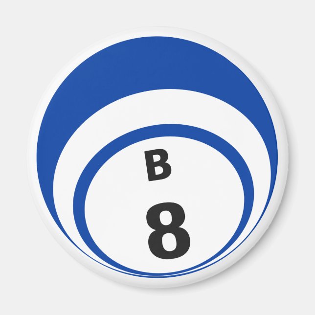 B8 bingo ball fridge magnet (Front)