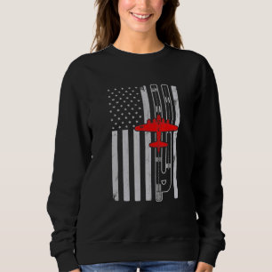 B-17 Flying Fortress Aeroplane American Flag Runwa Sweatshirt