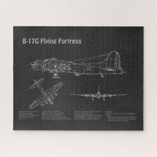 B-17 Flying Fortress - Aeroplane Blueprint Plans P Jigsaw Puzzle