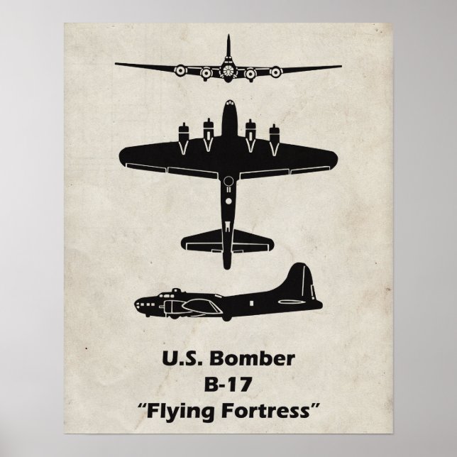 B-17 Flying Fortress Aeroplane Poster (Front)