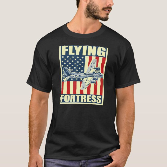 B-17 Flying Fortress Aeroplane Usaf Aircraft Bombe T-Shirt (Front)
