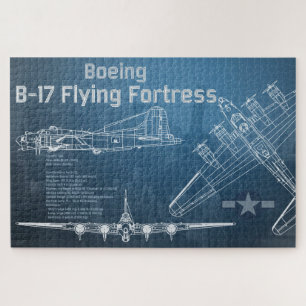 B-17 Flying Fortress Blueprint Jigsaw Puzzle