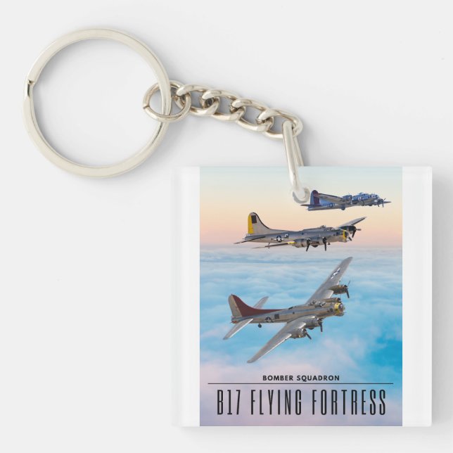 B-17 Flying FORTRESS BOMBER SQUADRON Key Ring (Front)