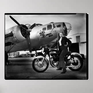 B-17 Flying Fortress Liberty Belle & Norton Atlas Poster