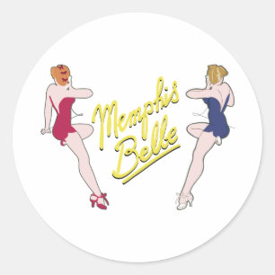 B-17 Flying Fortress Memphis Belle Nose Art Classic Round Sticker