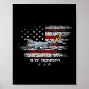B-17 Flying Fortress World War 2 Bomber Warplane W Poster