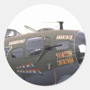 B-17 nose art classic round sticker