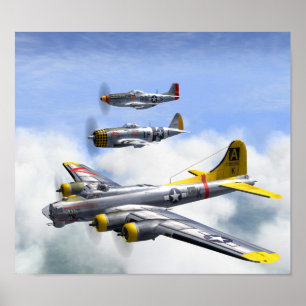 B-17 P-47 P-51 POSTER