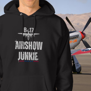B-17 Vintage Aeroplane Airshow Junkie Aviation WWI Hoodie