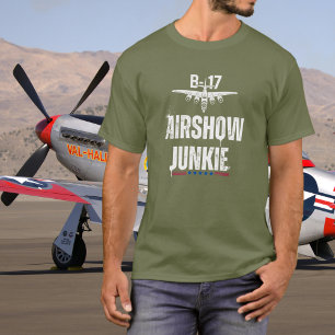 B-17 Vintage Aeroplane Airshow Junkie Aviation WWI T-Shirt