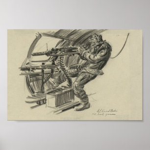 B-17 Waist Gunner Poster