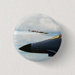 B-1 Bomber and WWII Fighters 3 Cm Round Badge