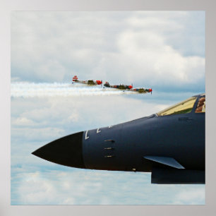 B-1 Bomber and WWII Fighters Poster