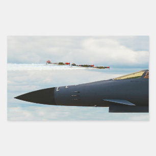 B-1 Bomber and WWII Fighters Rectangular Sticker