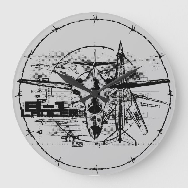 B-1 Lancer Round (Large) Wall Clock (Front)