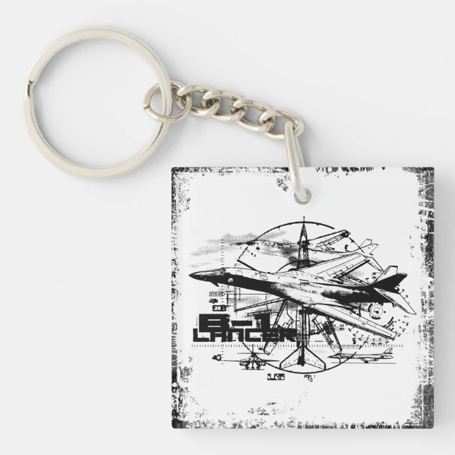 B-1 Lancer Square (double-sided) Keychain (Front)