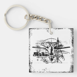 B-1 Lancer Square (double-sided) Keychain