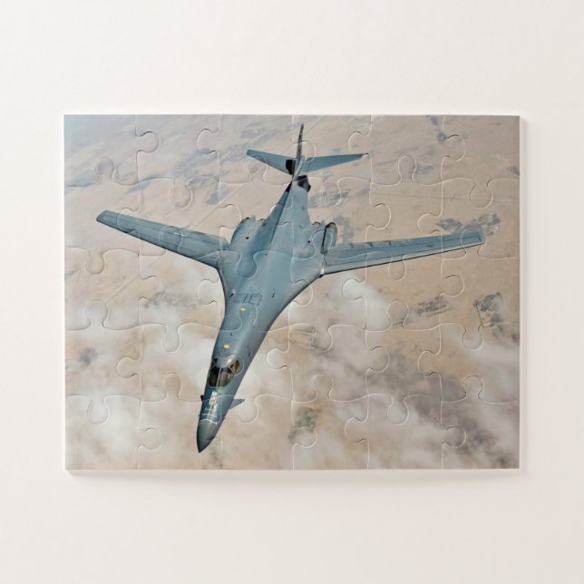 B-1B Bomber In-flight Wings Swept Fully Forward Jigsaw Puzzle (Horizontal)