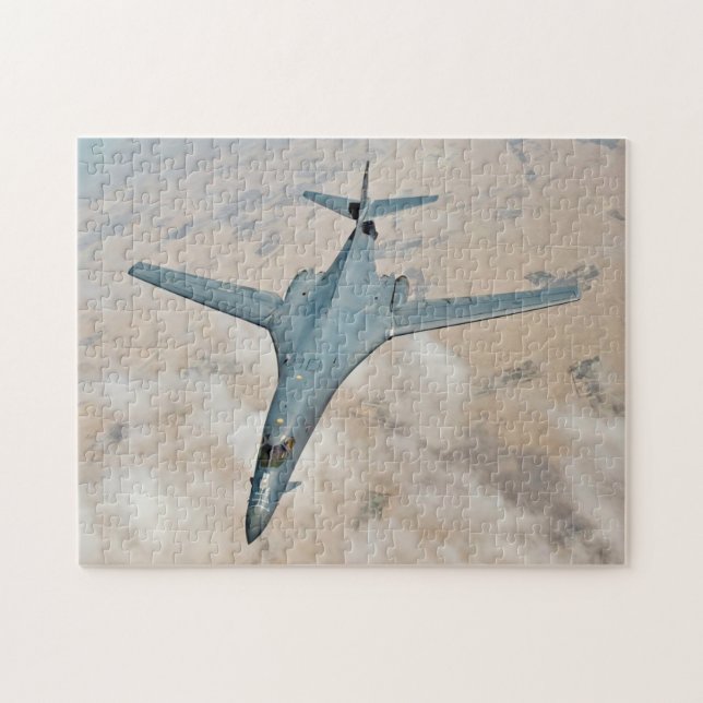 B-1B Bomber In-flight Wings Swept Fully Forward Jigsaw Puzzle (Horizontal)
