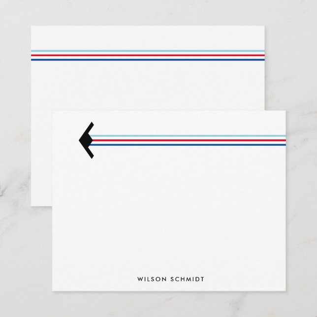 B-21 Bomber with Stripe Contrail Stationery  Card (Front/Back)