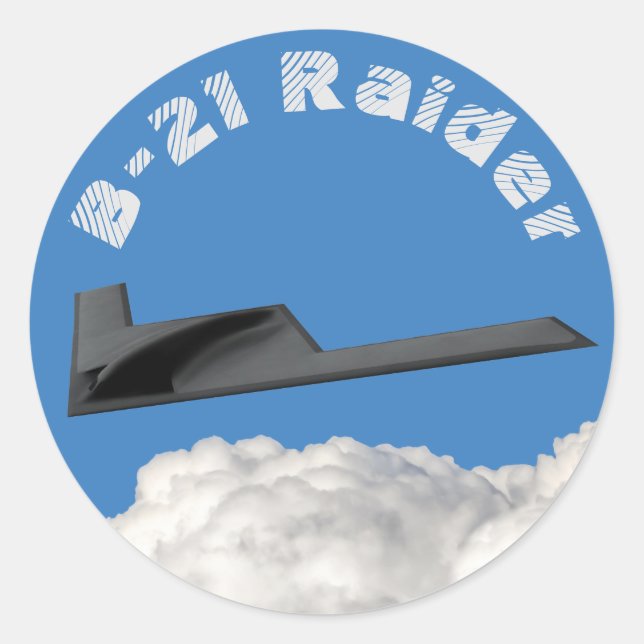 B-21 Raider Stealth Bomber Classic Round Sticker (Front)