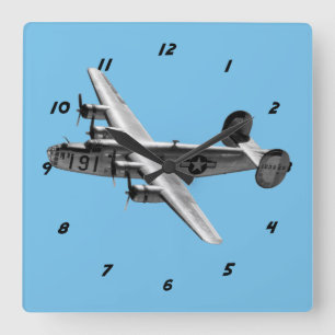 B-24 Liberator Square Wall Clock