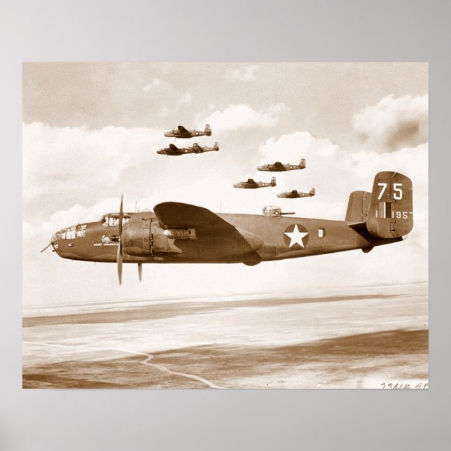 B-25 Mitchell Bomber flight poster (Front)