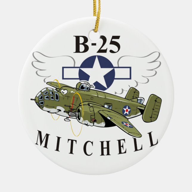 B-25 Mitchell Ceramic Tree Decoration (Front)