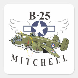 B-25 Mitchell Square Sticker