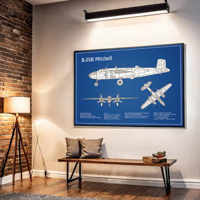 B-25B Mitchell Doolittle - Aeroplane Blueprint ABD Poster (Creator Uploaded)