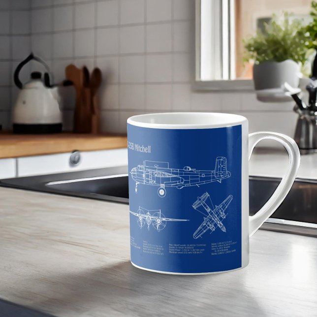 B-25B Mitchell Doolittle - Aeroplane Blueprint AD Coffee Mug (Creator Uploaded)