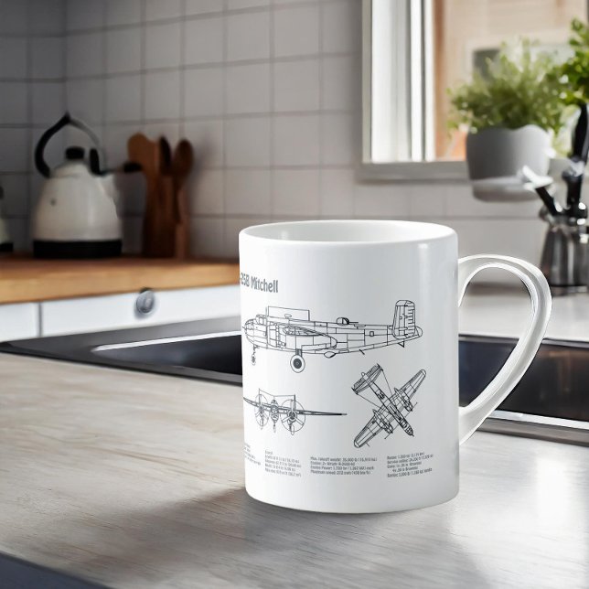B-25B Mitchell Doolittle - Aeroplane Blueprint BD Coffee Mug (Creator Uploaded)