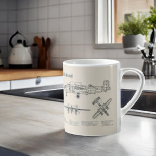 B-25B Mitchell Doolittle - Aeroplane Blueprint SD Coffee Mug