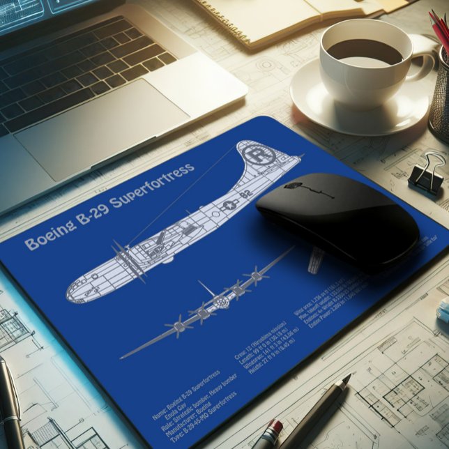 B-29 Superfortress - Aeroplane Blueprint Plans ABD Mouse Pad (Creator Uploaded)