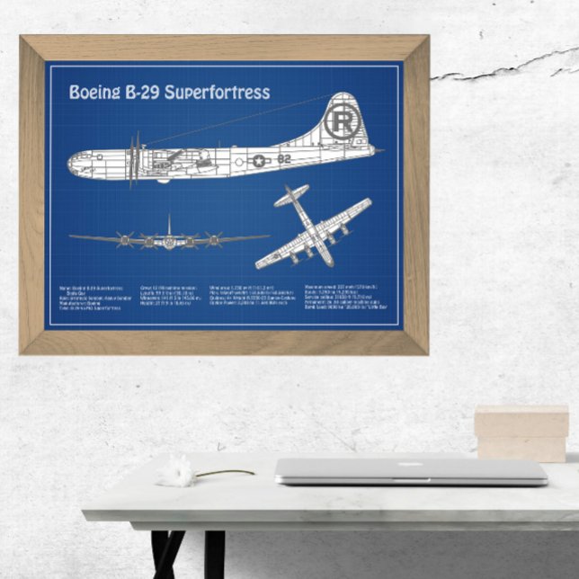 B-29 Superfortress - Aeroplane Blueprint Plans ABD Photo Print (Creator Uploaded)
