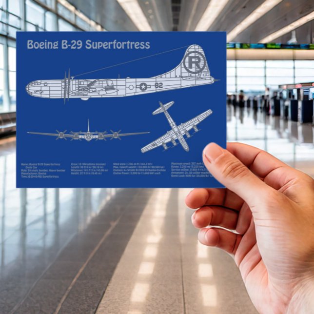 B-29 Superfortress - Aeroplane Blueprint Plans ABD Postcard (Creator Uploaded)