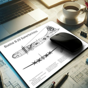 B-29 Superfortress - Aeroplane Blueprint Plans BD Mouse Pad