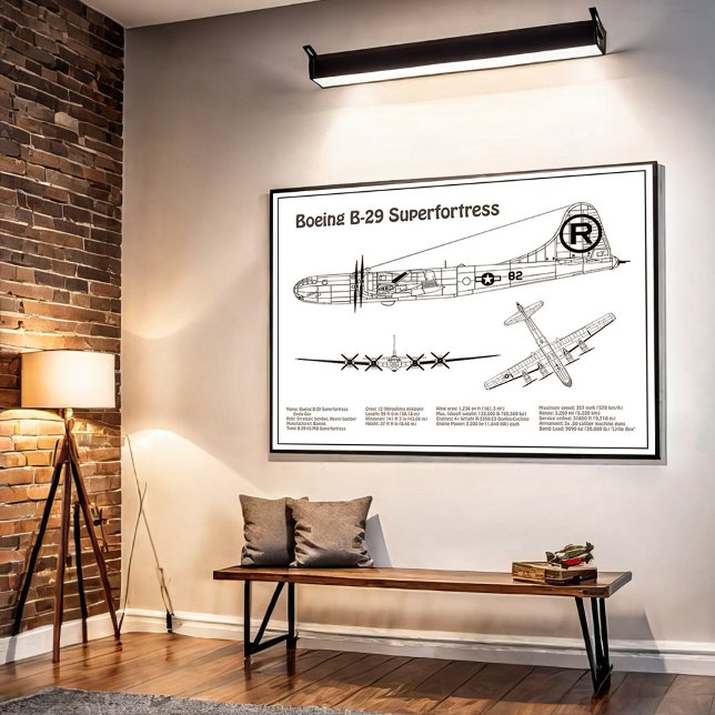 B-29 Superfortress - Aeroplane Blueprint Plans BD Poster (Creator Uploaded)