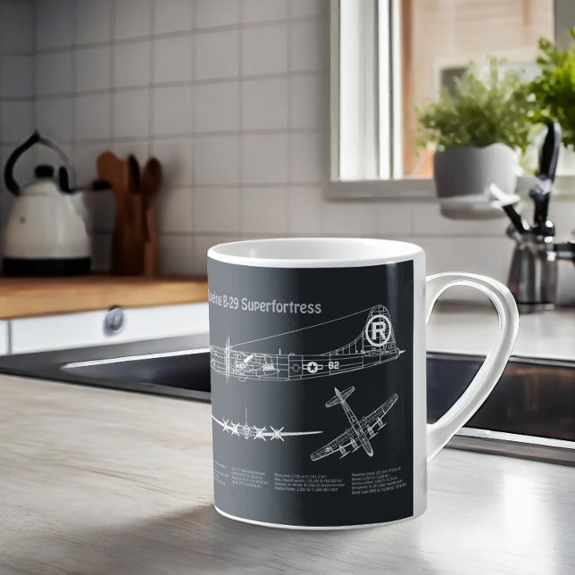 B-29 Superfortress - Aeroplane Blueprint Plans PD Coffee Mug (Creator Uploaded)
