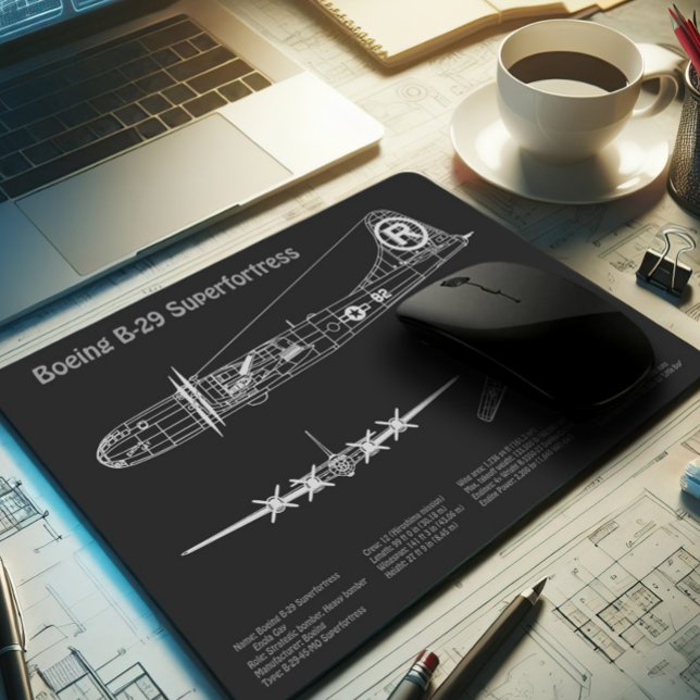 B-29 Superfortress - Aeroplane Blueprint Plans PD Mouse Pad (Creator Uploaded)