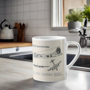 B-29 Superfortress - Aeroplane Blueprint Plans SD Coffee Mug
