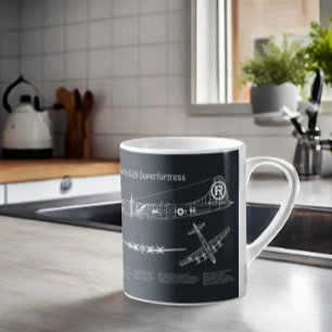 B-29 Superfortress - Airplane Blueprint Plans PD Coffee Mug