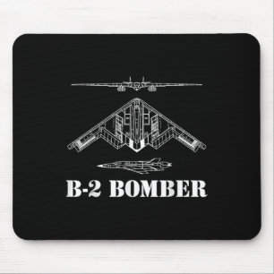 B-2 Bomber Aircraft Schematic Military Stealth Bom Mouse Pad