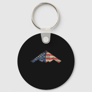 B-2 Bomber Stealth Aircraft Schematic American Fla Key Ring