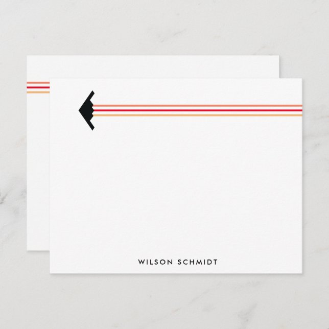 B-2 Bomber Three Colour Stripe Contrail Stationery Card (Front/Back)