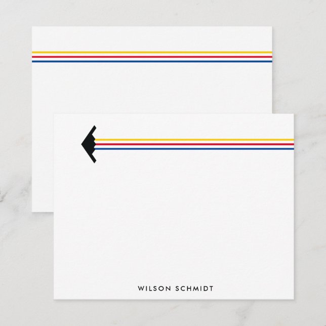 B-2 Bomber Three Colour Stripe Contrail Stationery Card (Front/Back)