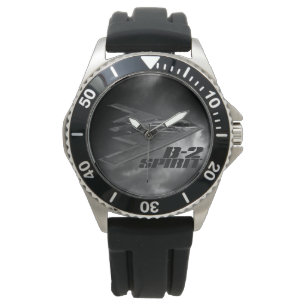 B-2 Spirit Crown Protector Black Rubber Watch