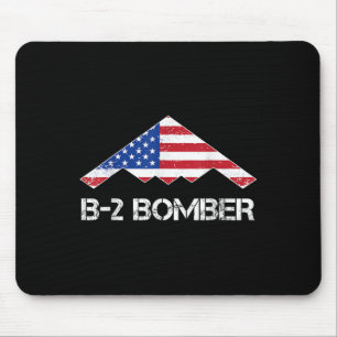 B-2 Spirit Stealth Bomber Flag Usa Military Aircra Mouse Pad