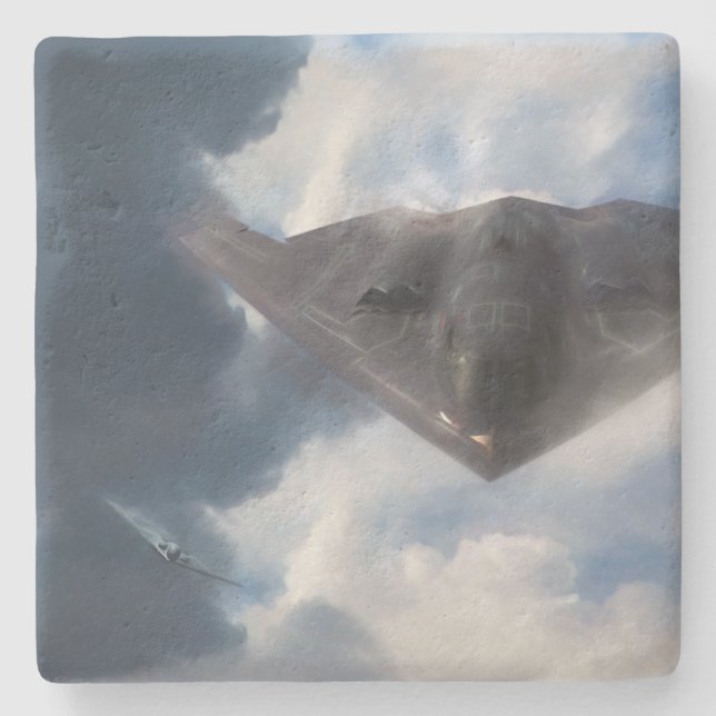 B-2 Spirit Stealth Bomber GHOST MAKER Stone Coaster (Front)