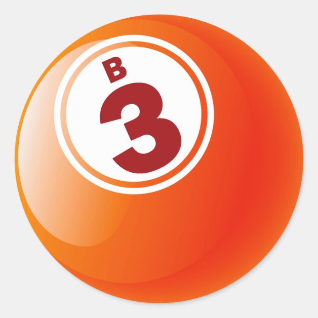 B 3 BINGO BALL CLASSIC ROUND STICKER (Front)